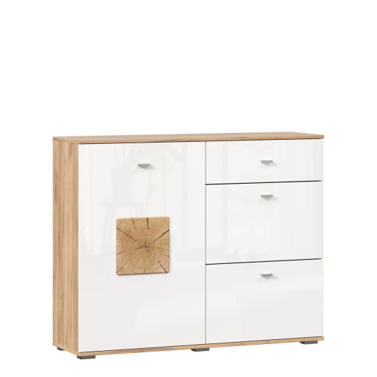 Фиджи Комод комбинированный (Дуб Золотой/Белый) купить