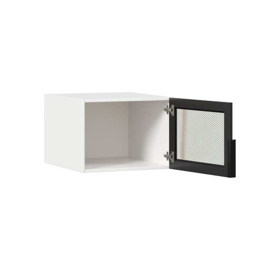 Норд Антресоль одностворчатая со стеклодверью (Белый/черный) купить